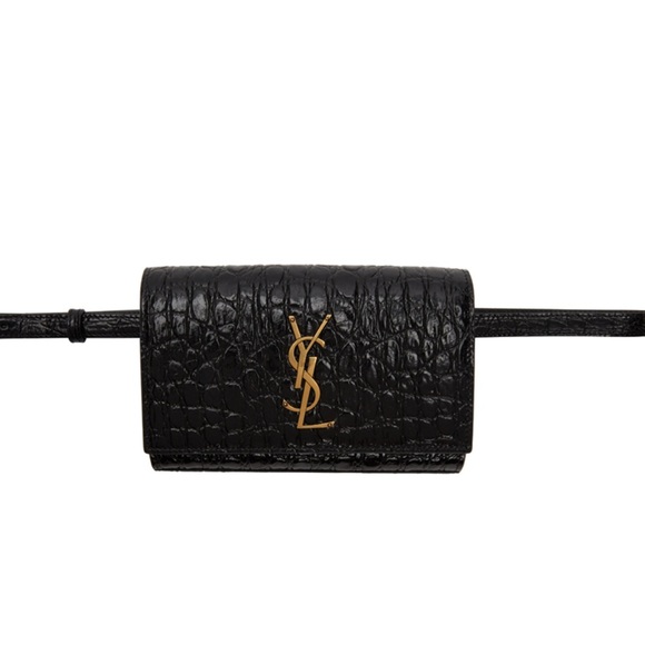 Saint Laurent Handbags - Saint Laurent Croc Embossed Belt Bag